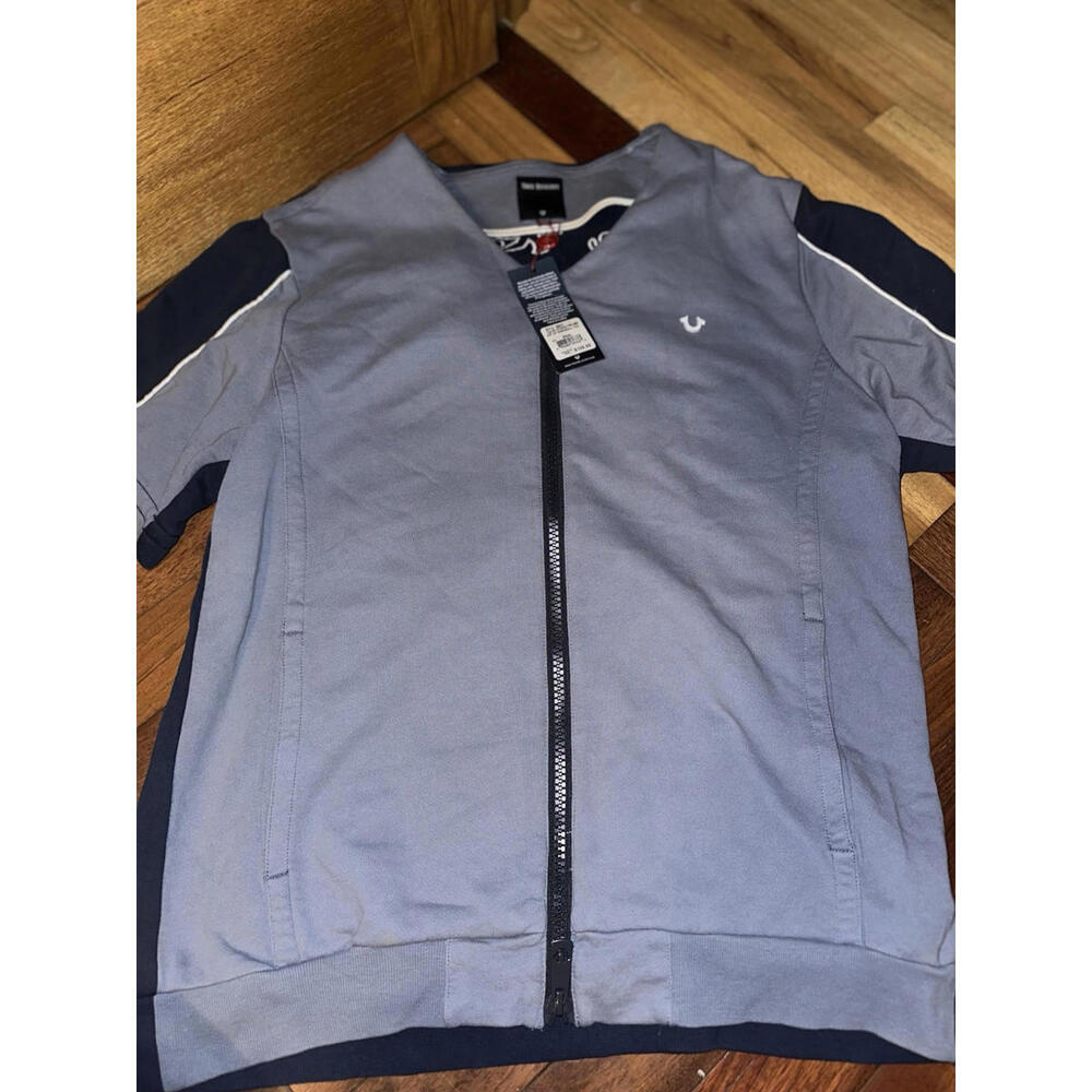 TRUE RELIGION Men's Zip Up Active Baseball Tee Zip Up